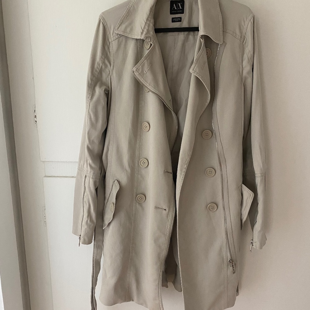 Armani Exchange Beige Trench Coat